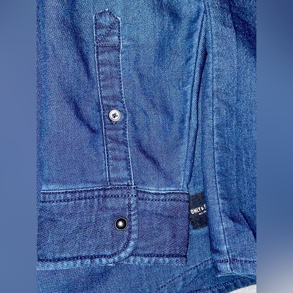 2/30$ Men’s ONLY & SONS dark blue cotton blend stretchy long sleeves shirt Sz XL - Picture 4 of 16